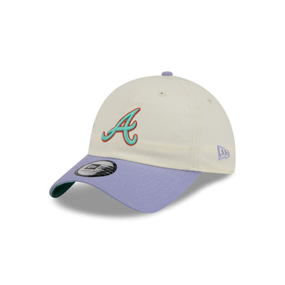 Atlanta Braves Lavender Flowers Casual Classic Adjustable Hat