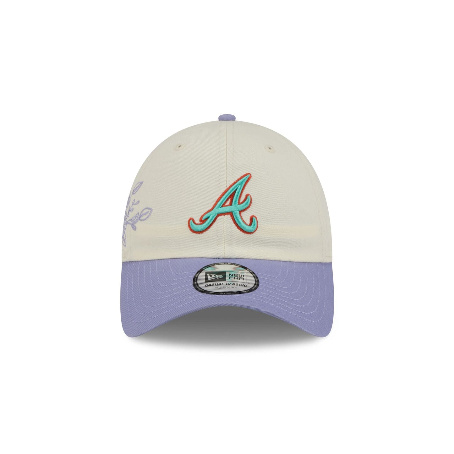 Atlanta Braves Lavender Flowers Casual Classic Adjustable Hat