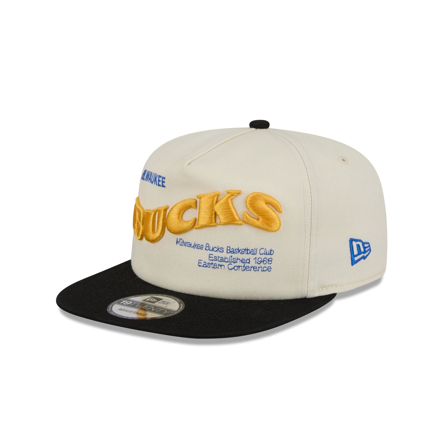 Milwaukee Bucks Conference Script Chrome White 19TWENTY Adjustable Hat