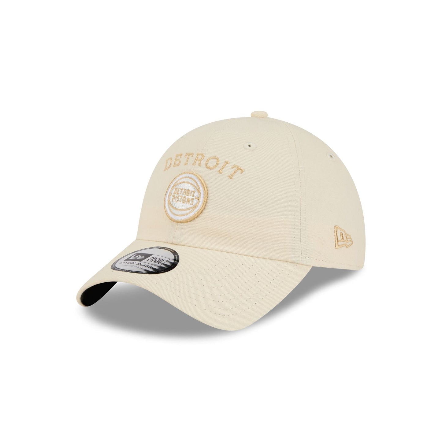 Detroit Pistons Team Logo Cream Casual Classic Adjustable Hat