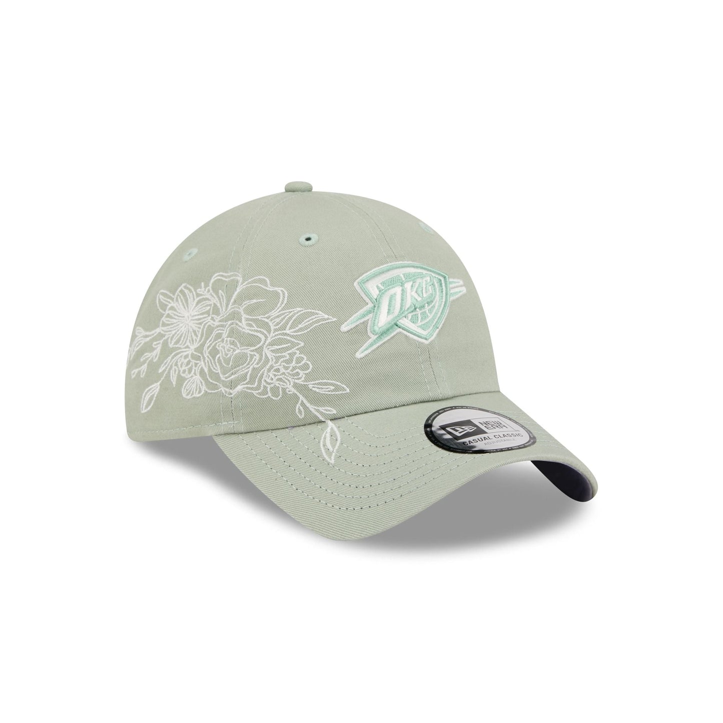 Oklahoma City Thunder Stitched Flowers Casual Classic Adjustable Hat