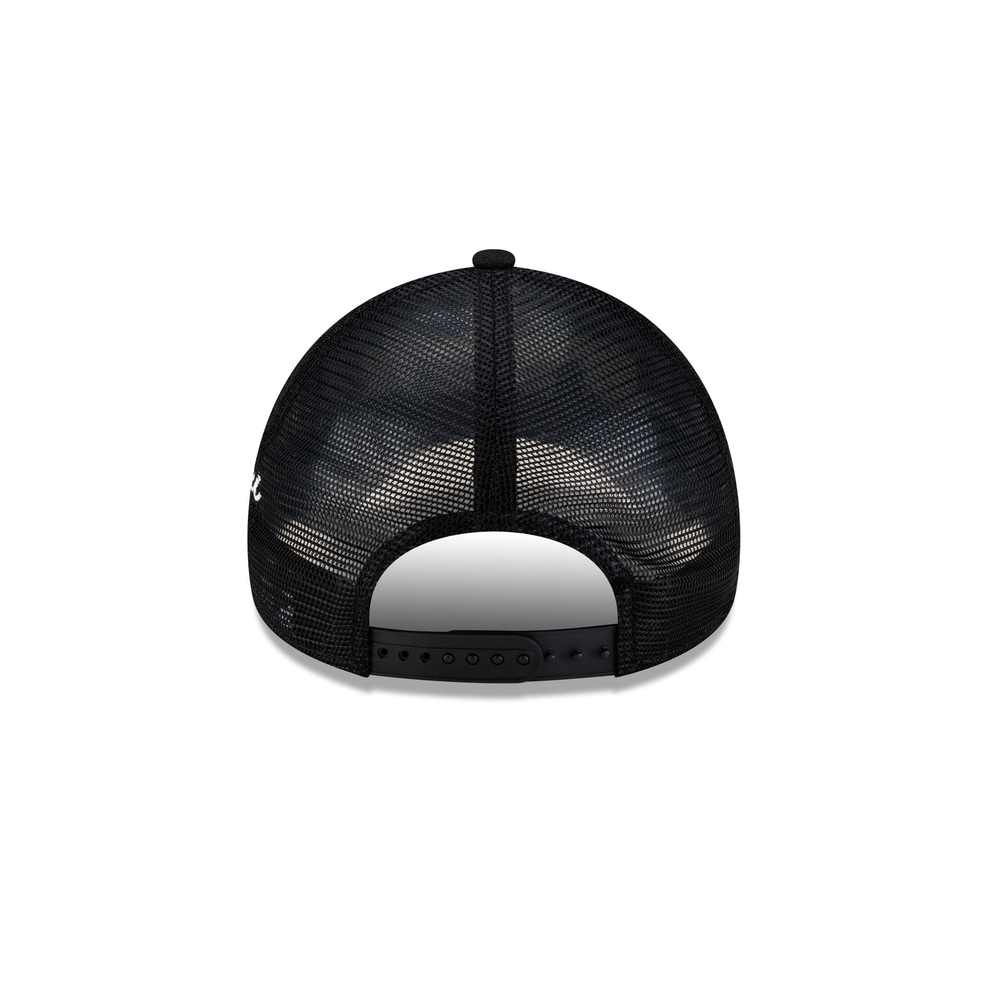 Miami Heat Side Script Black 9FORTY A-Frame Trucker Hat
