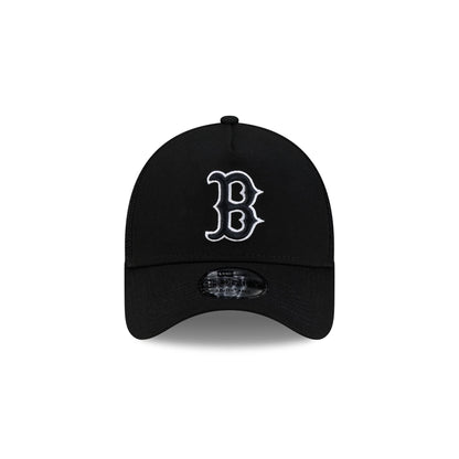 Boston Red Sox Side Script Black 9FORTY A-Frame Trucker Hat