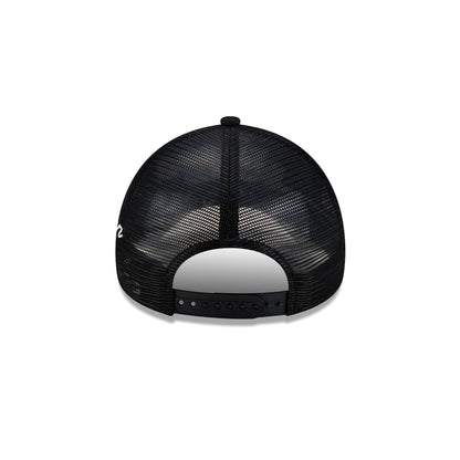 Boston Red Sox Side Script Black 9FORTY A-Frame Trucker Hat