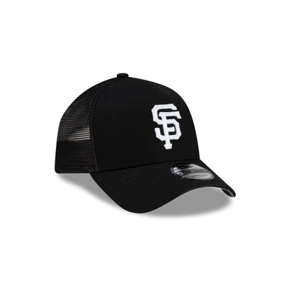 San Francisco Giants Side Script Black 9FORTY A-Frame Trucker Hat