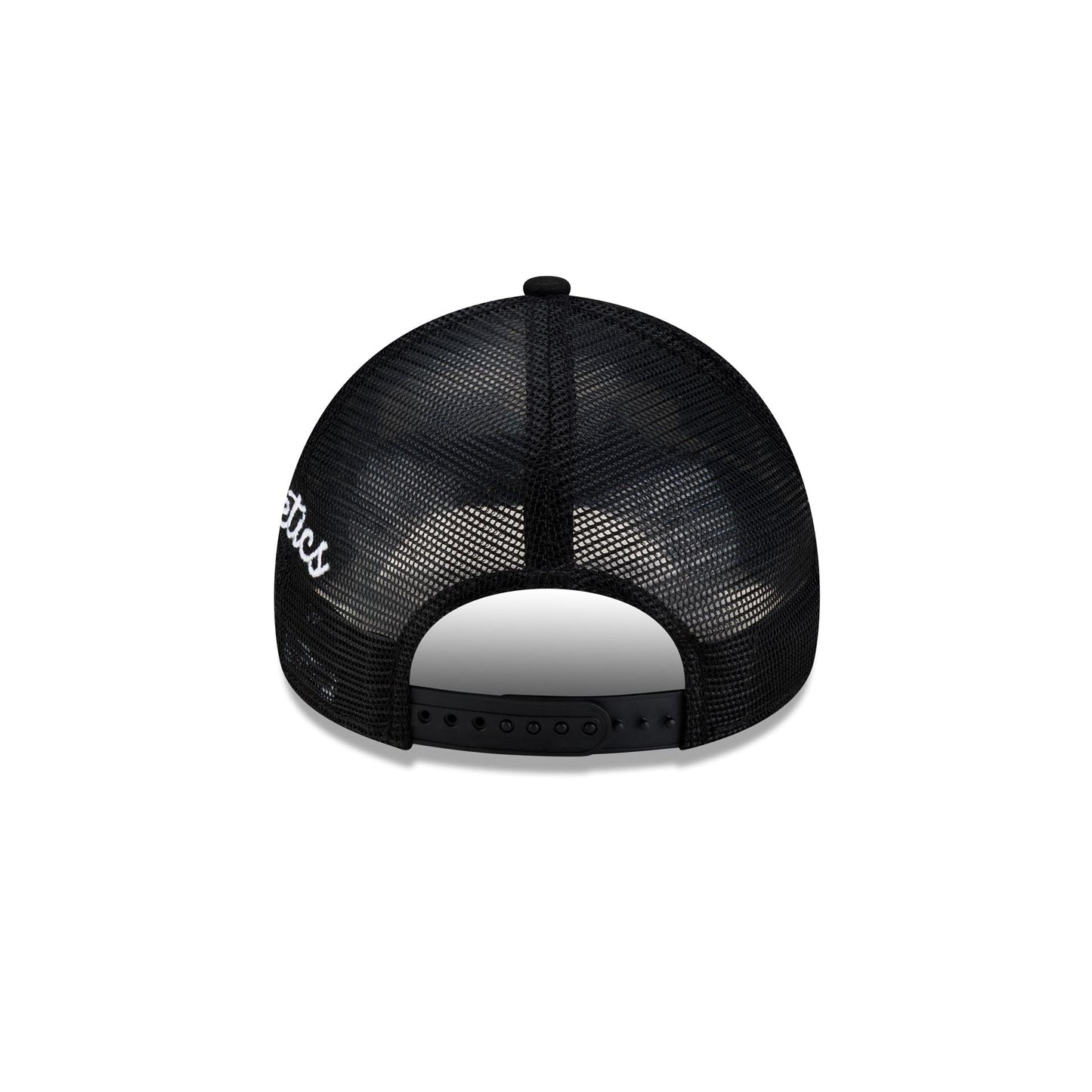 Athletics Side Script Black 9FORTY A-Frame Trucker Hat