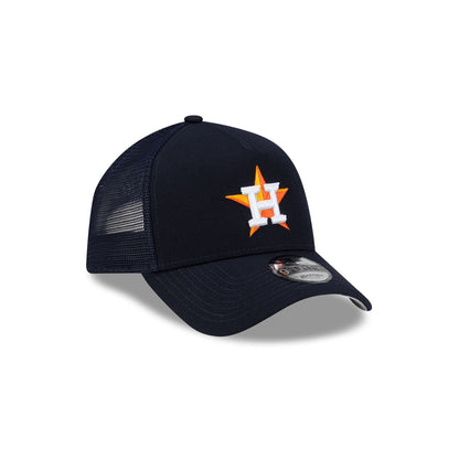 Houston Astros Side Script 9FORTY A-Frame Trucker Hat