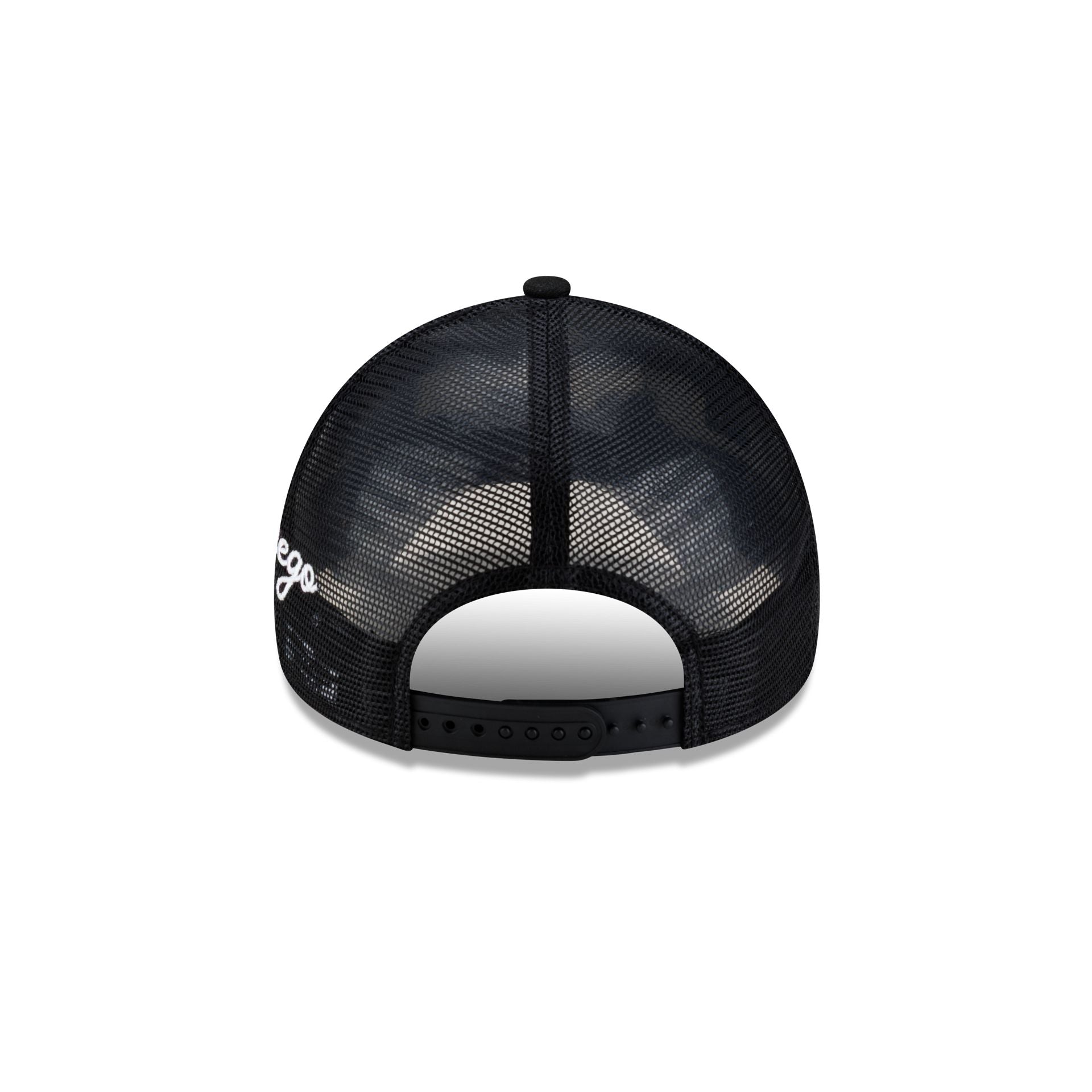 San Diego Padres Side Script Black 9FORTY A-Frame Trucker Hat