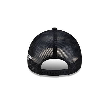 San Diego Padres Side Script Black 9FORTY A-Frame Trucker Hat