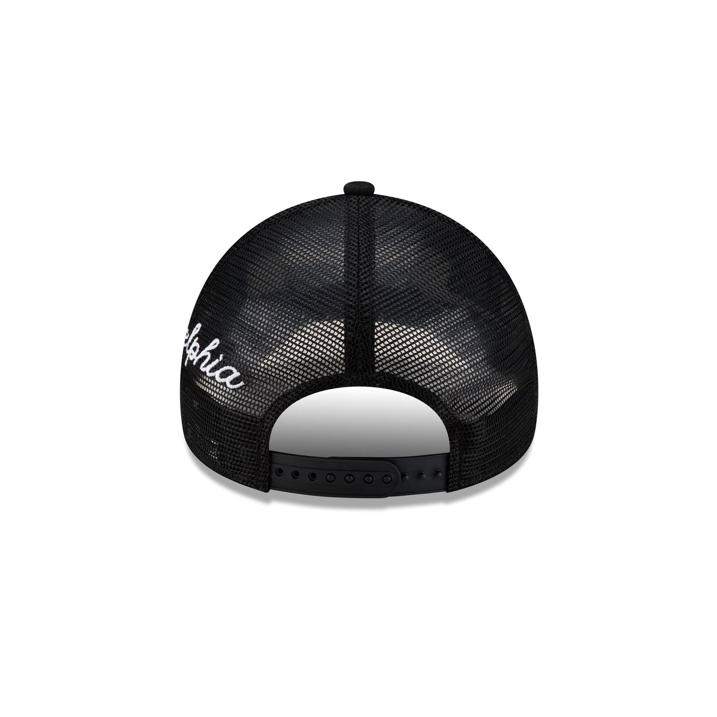 Philadelphia Eagles Side Script Black 9FORTY A-Frame Trucker Hat