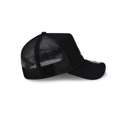 Atlanta Braves Side Script Black 9FORTY A-Frame Trucker Hat