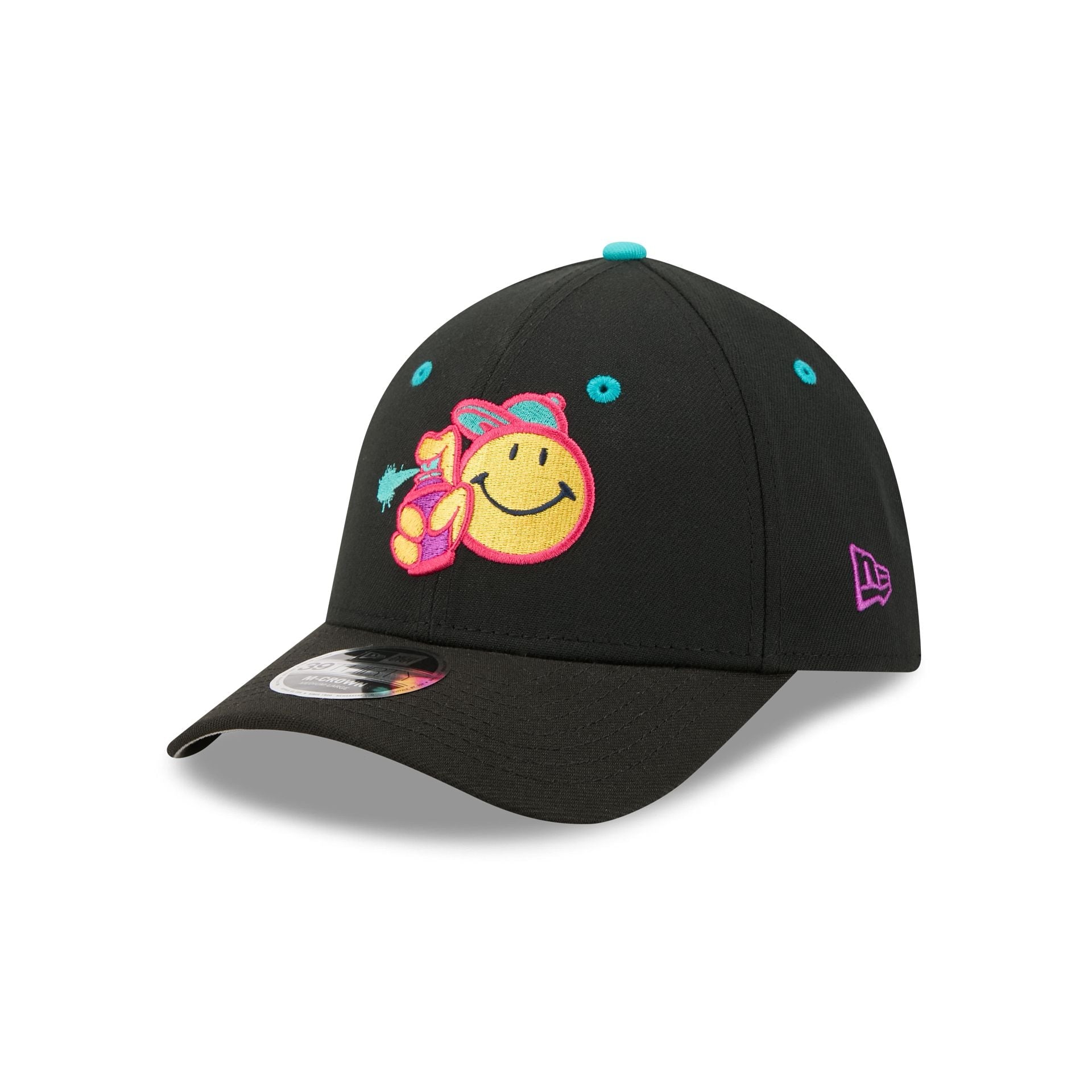 Worcester Red Sox Theme Night Black 39THIRTY M-Crown Stretch Fit Hat