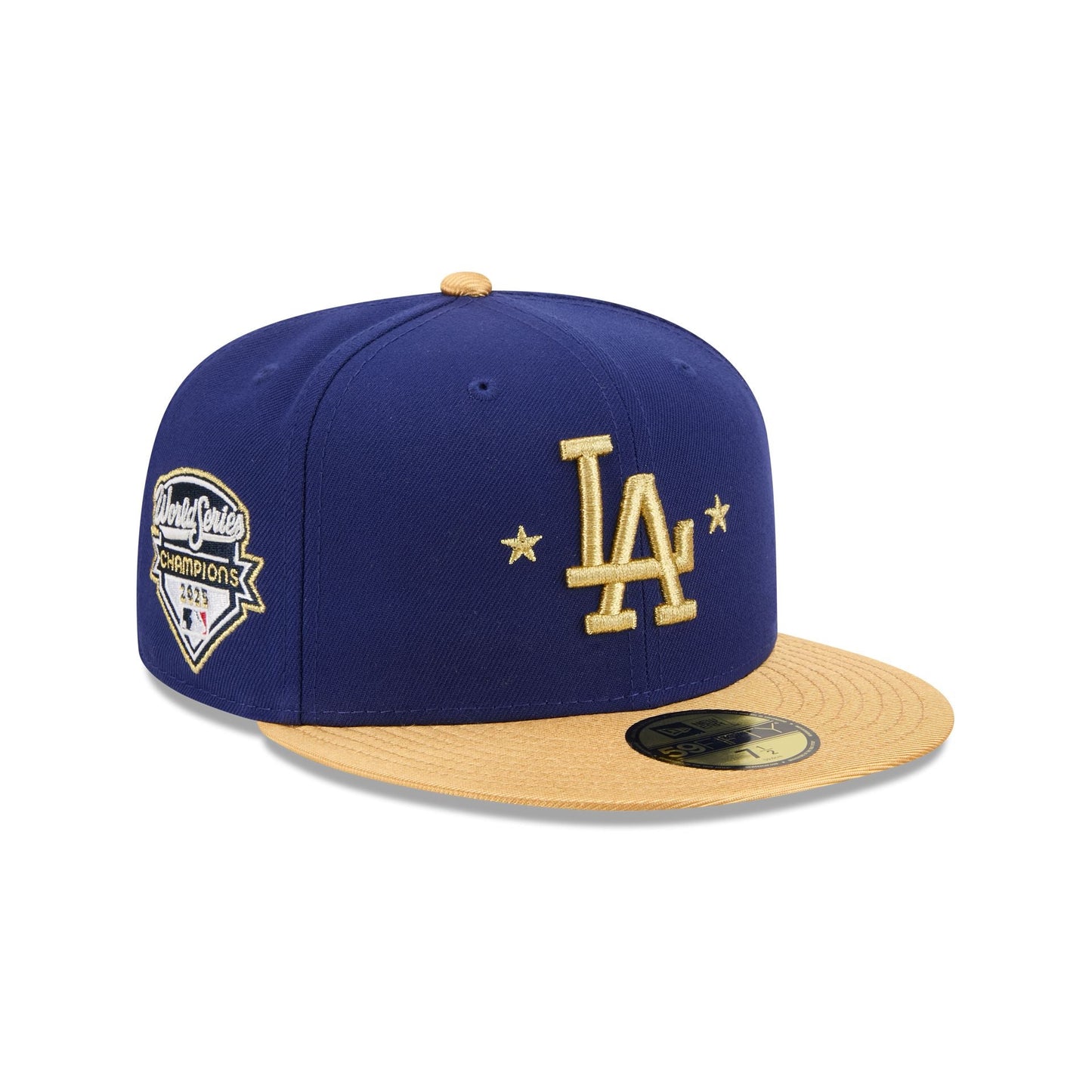 Los Angeles Dodgers Gold 2025 World Series Champions Sidepatch 59FIFTY Fitted Hat