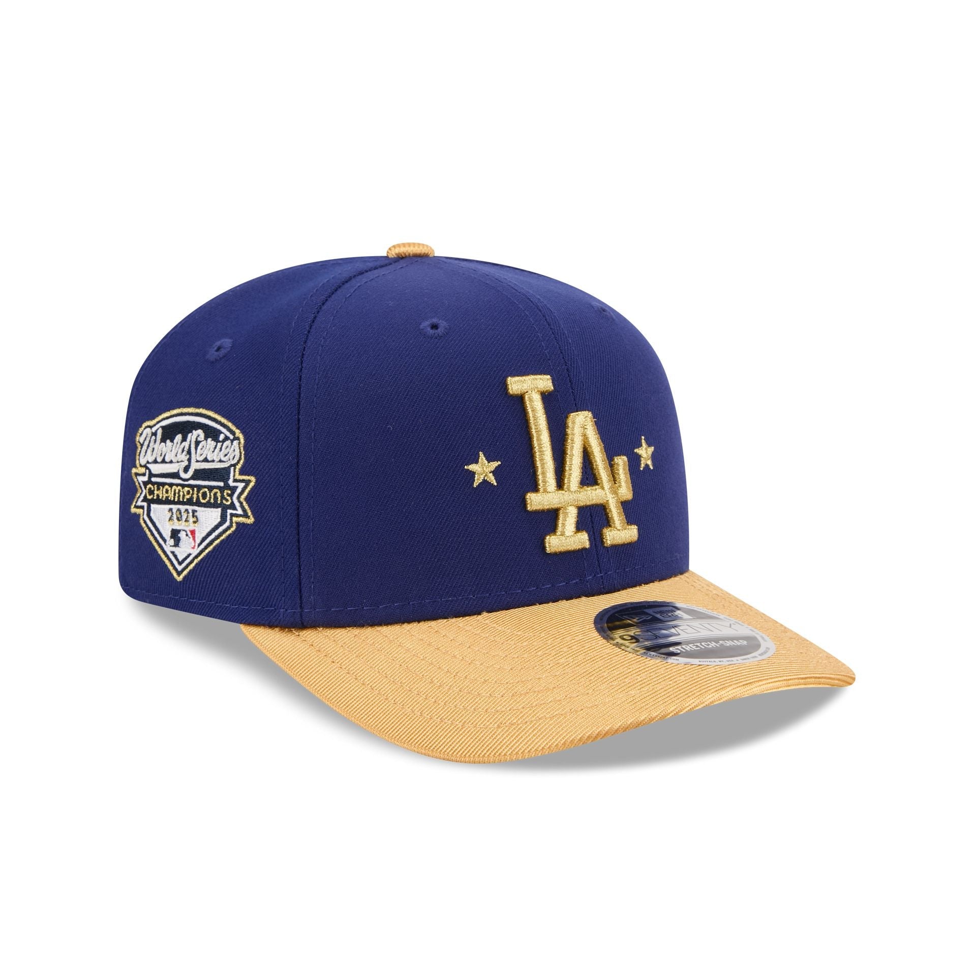 Los Angeles Dodgers Gold 2025 World Series Champions Sidepatch 9SEVENTY Stretch-Snap Hat