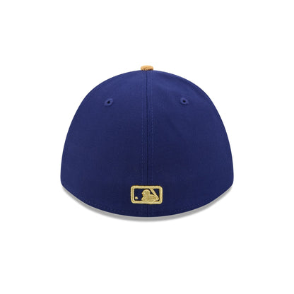 Los Angeles Dodgers Gold 2025 World Series Champions Sidepatch 39THIRTY M-Crown Stretch Fit Hat