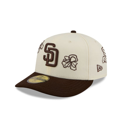 San Diego Padres Floral Outline 59FIFTY Fitted Hat