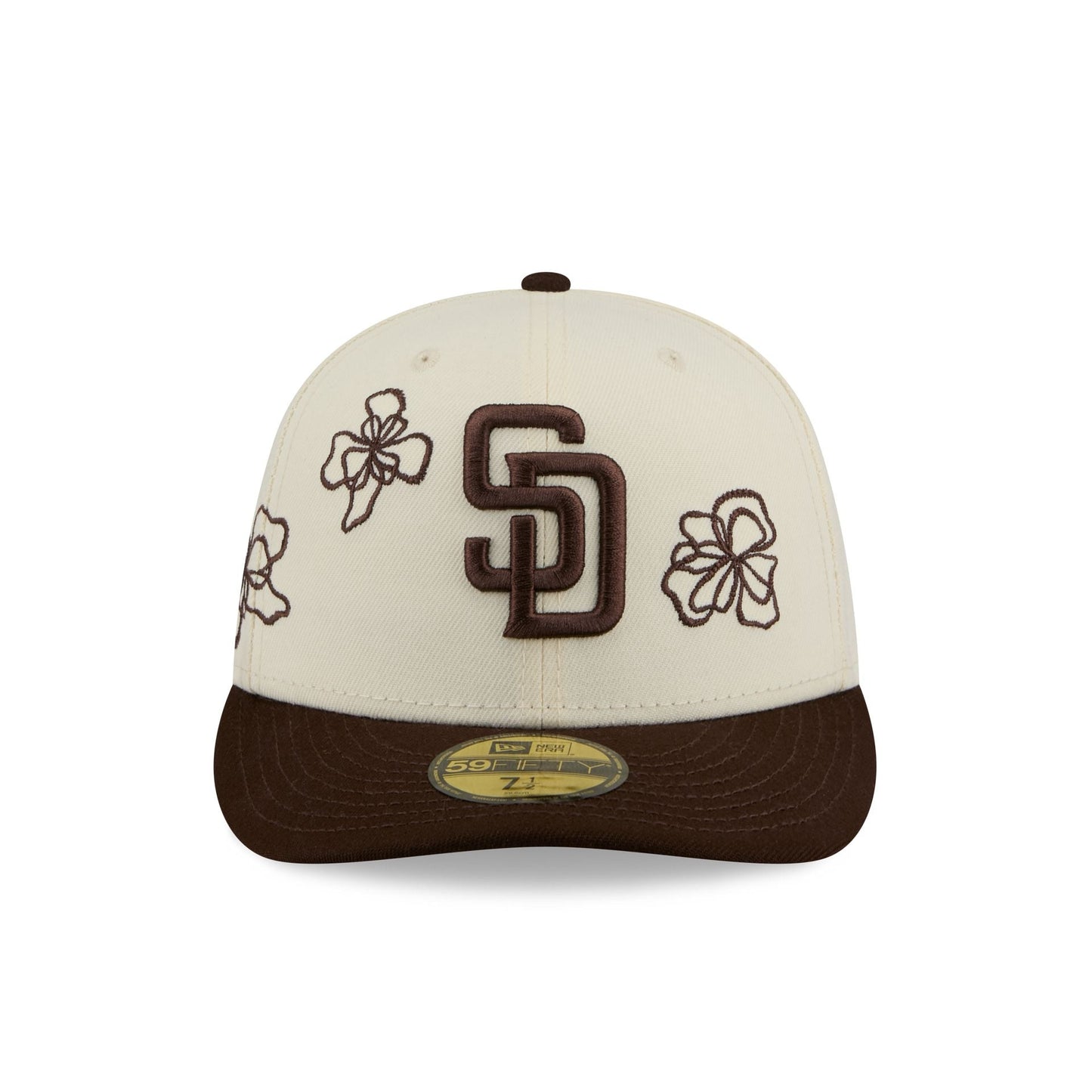 San Diego Padres Floral Outline 59FIFTY Fitted Hat