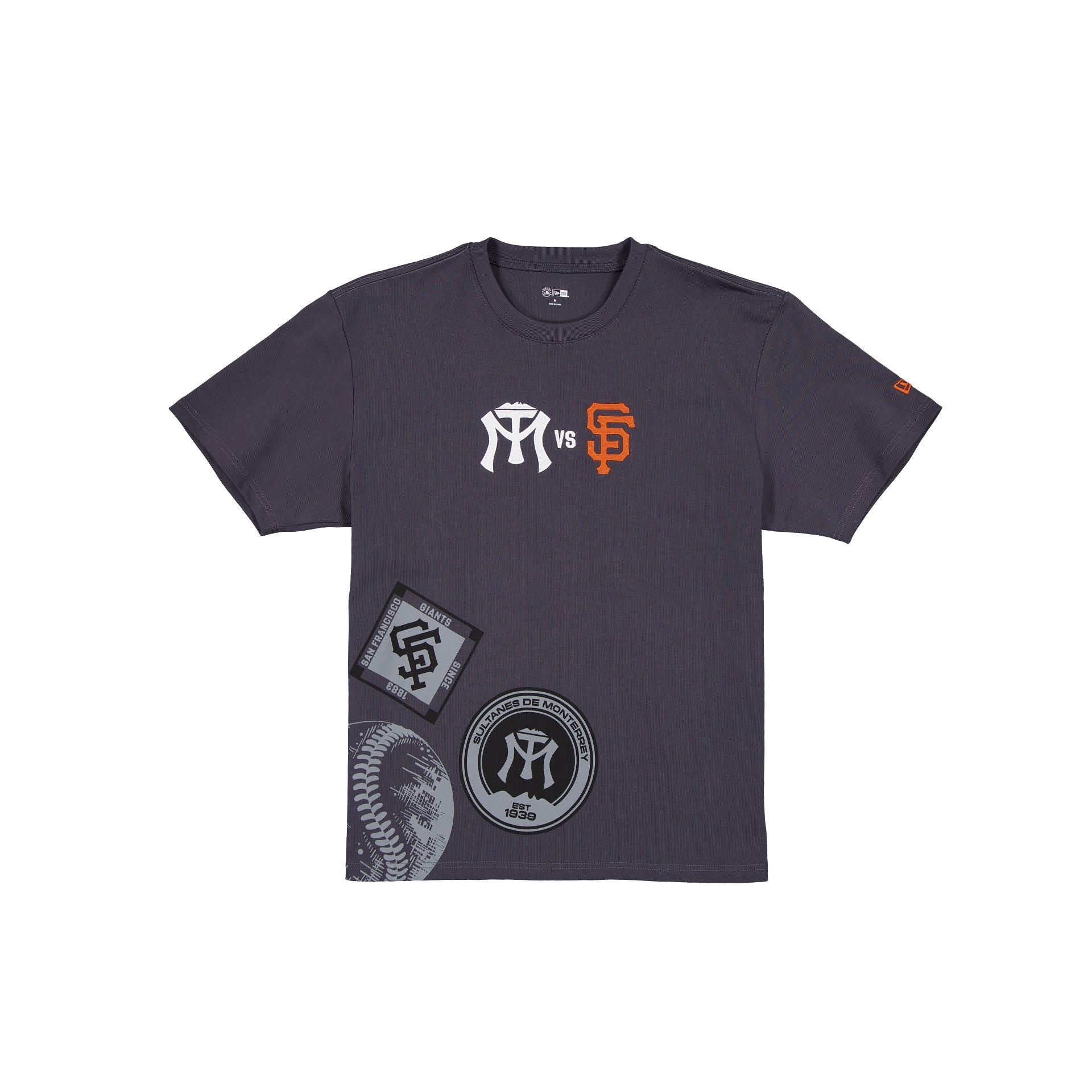 Sultanes De Monterrey vs San Francisco Giants Logos Graphite T-Shirt