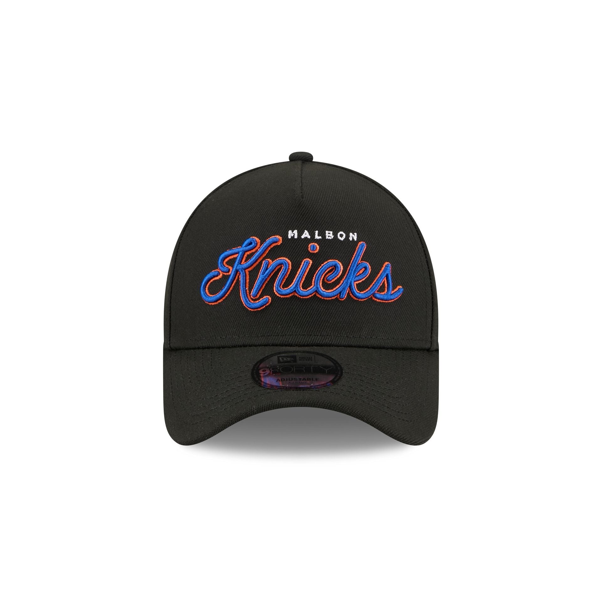 Malbon x New York Knicks Black Script 9FORTY A-Frame Snapback Hat