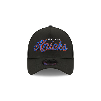 Malbon x New York Knicks Black Script 9FORTY A-Frame Snapback Hat
