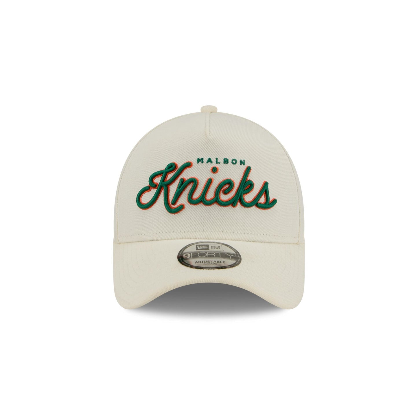 Malbon x New York Knicks Chrome Script 9FORTY A-Frame Snapback Hat