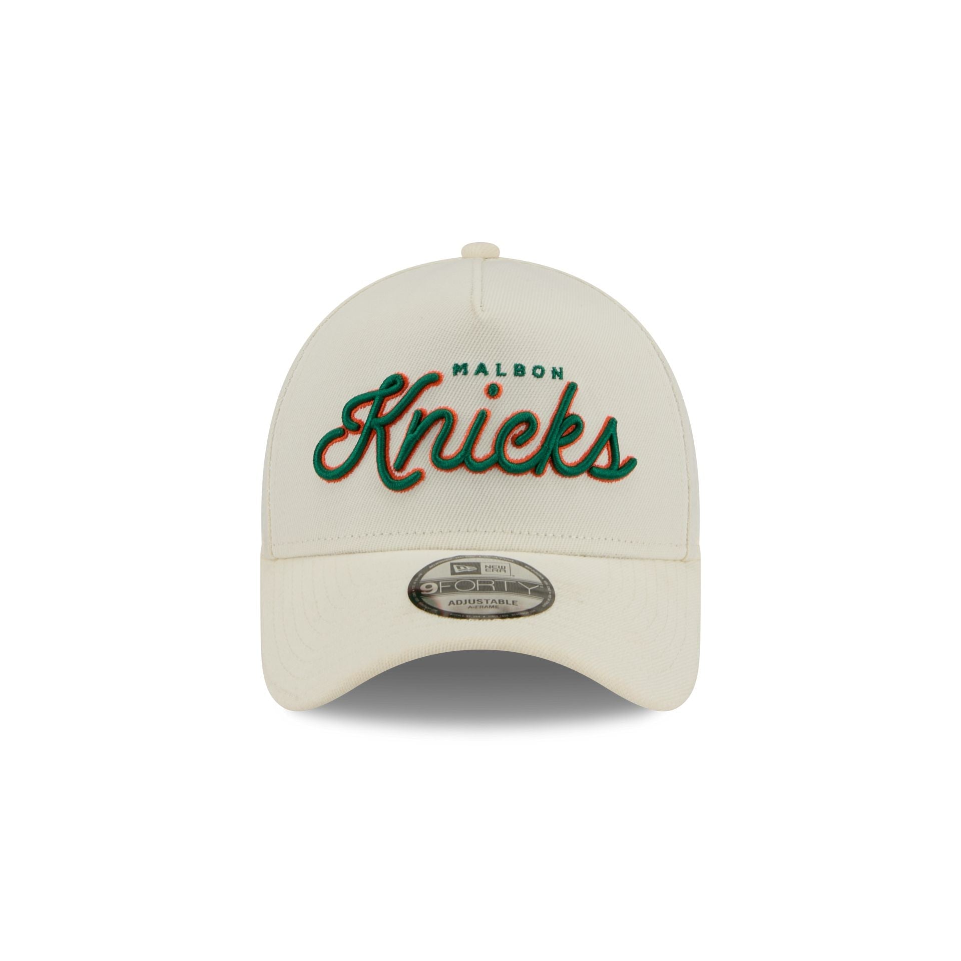 Malbon x New York Knicks Chrome Script 9FORTY A-Frame Snapback Hat