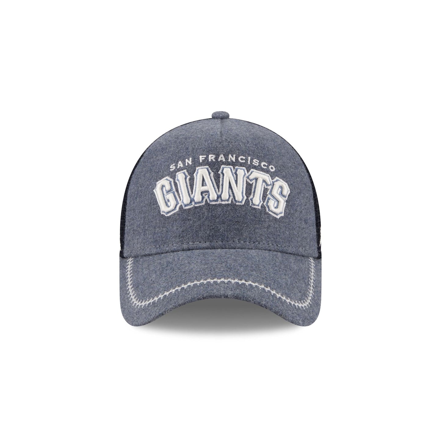 San Francisco Giants Navy Brushed Chambray 9FORTY A-Frame Trucker Hat