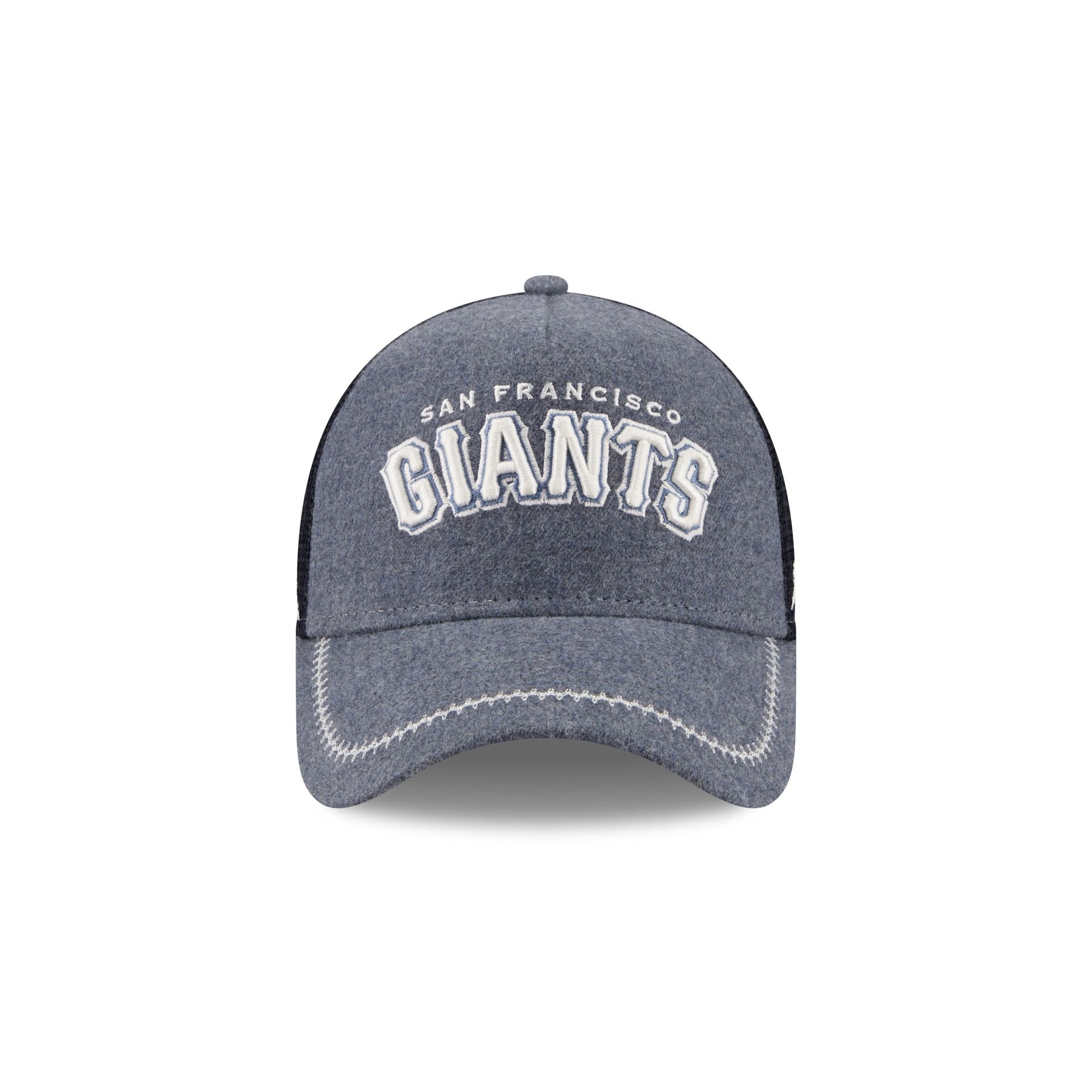 San Francisco Giants Navy Brushed Chambray 9FORTY A-Frame Trucker Hat