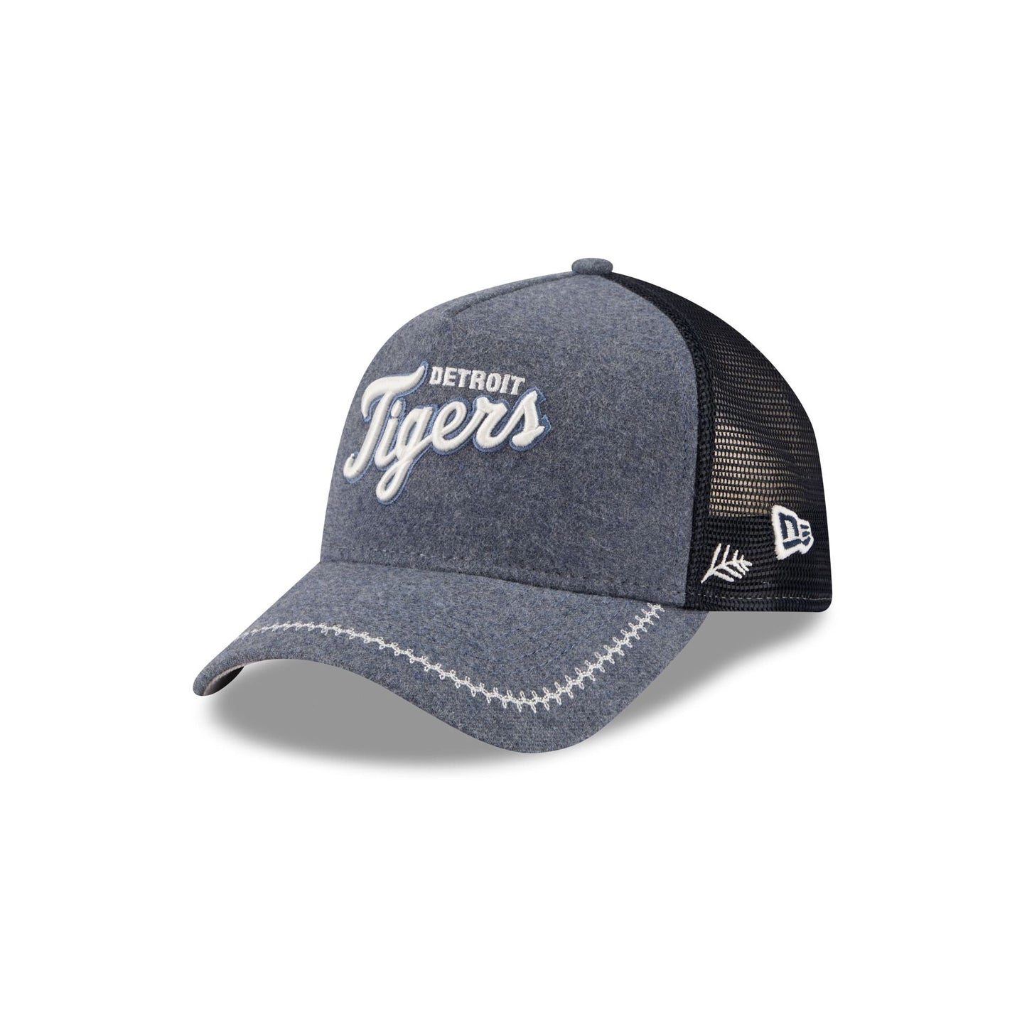 Detroit Tigers Navy Brushed Chambray 9FORTY A-Frame Trucker Hat