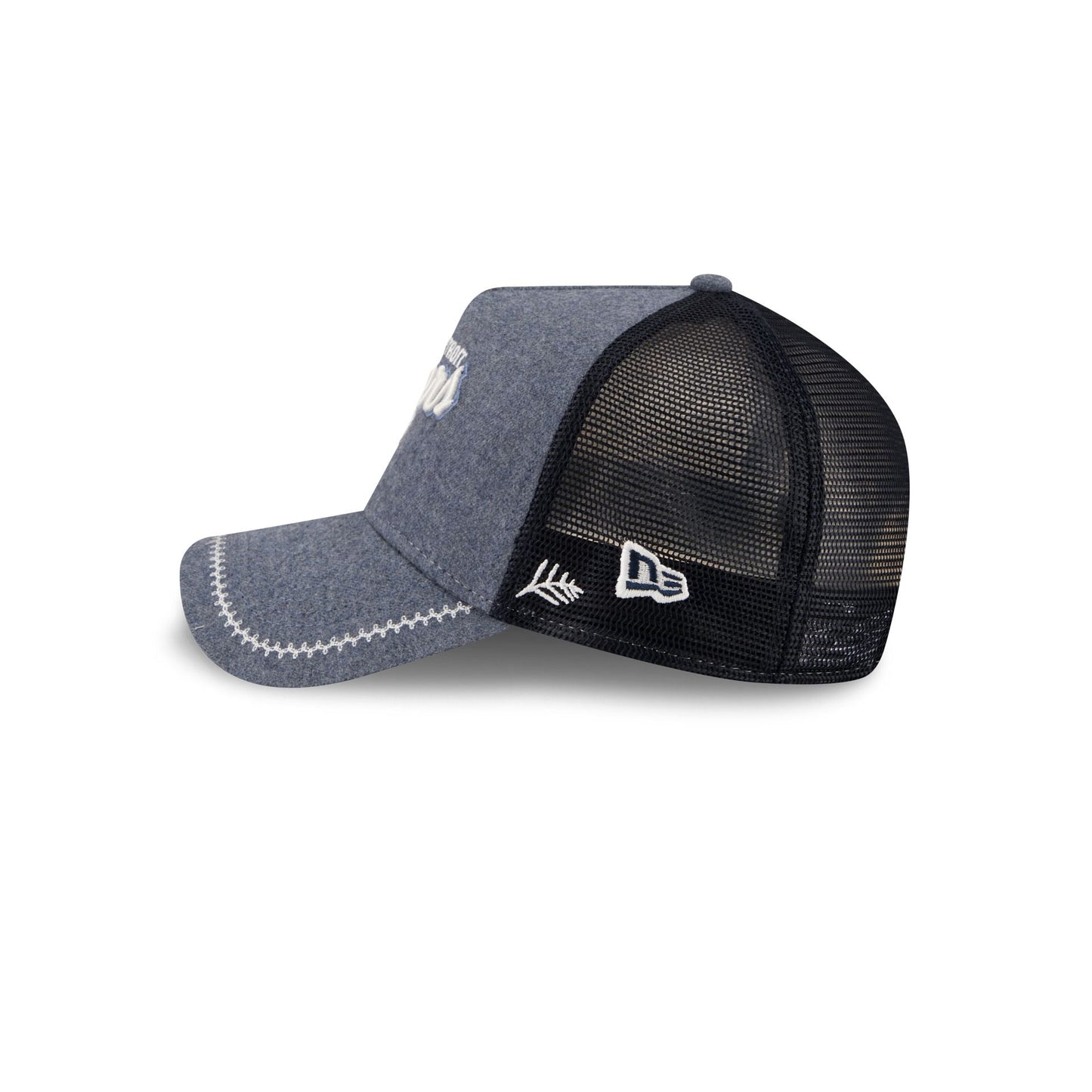 Detroit Tigers Navy Brushed Chambray 9FORTY A-Frame Trucker Hat