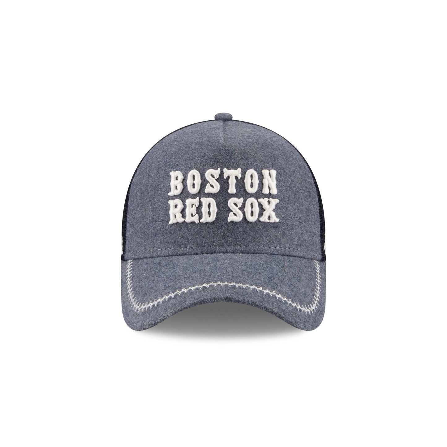 Boston Red Sox Navy Brushed Chambray 9FORTY A-Frame Trucker Hat