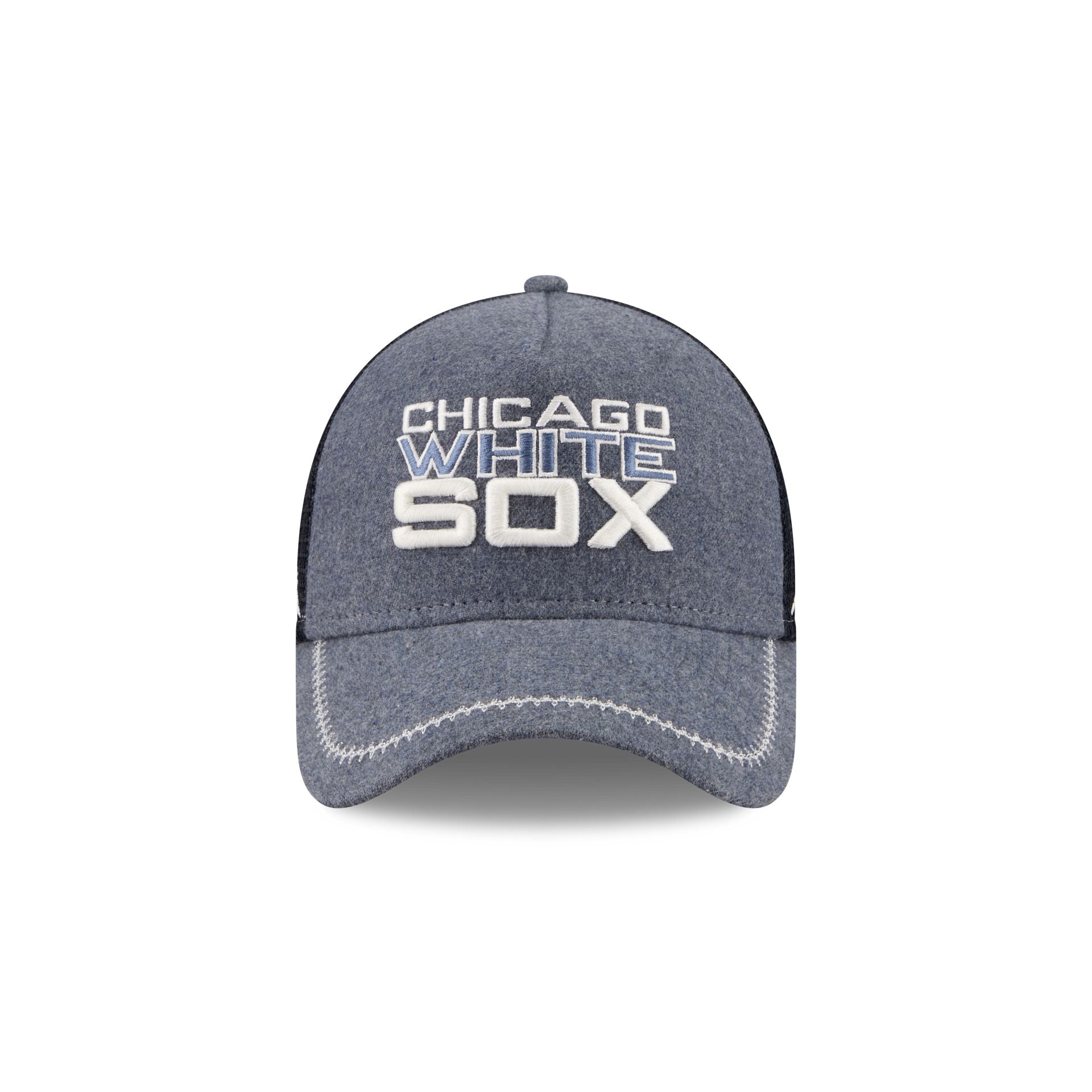 Chicago White Sox Navy Brushed Chambray 9FORTY A-Frame Trucker Hat