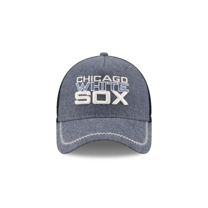 Chicago White Sox Navy Brushed Chambray 9FORTY A-Frame Trucker Hat