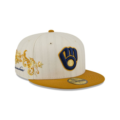 Milwaukee Brewers Chrome Herringbone 59FIFTY Fitted Hat