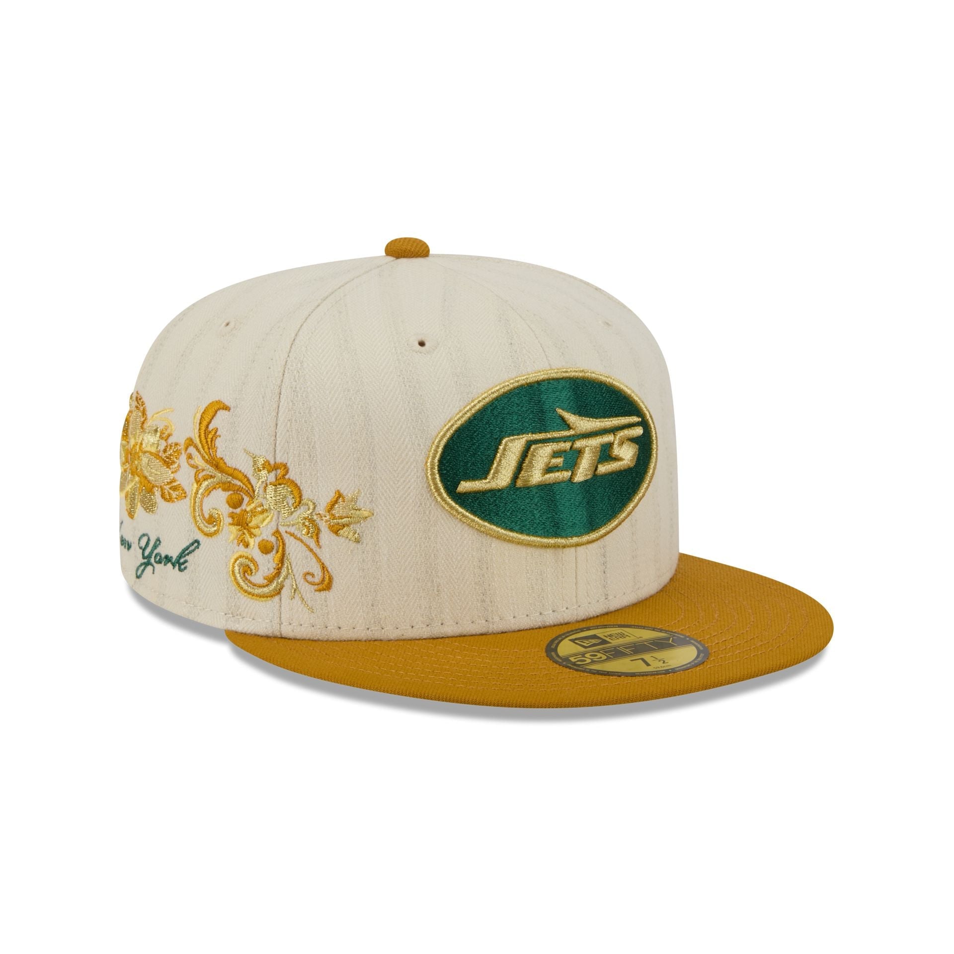 New York Jets Chrome Herringbone 59FIFTY Fitted Hat