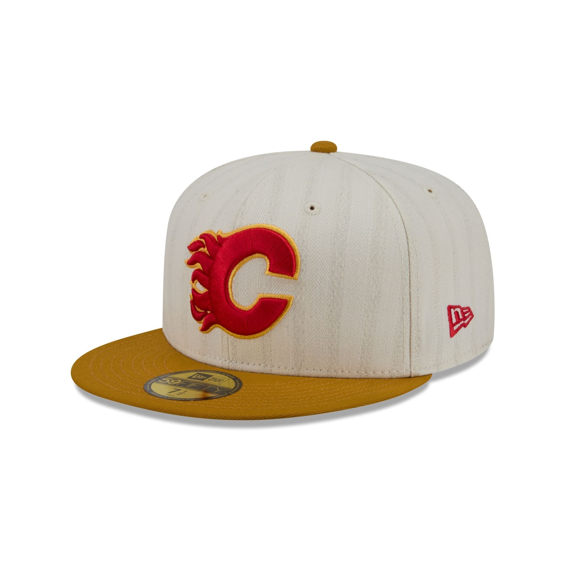 Calgary Flames Chrome Herringbone 59FIFTY Fitted Hat