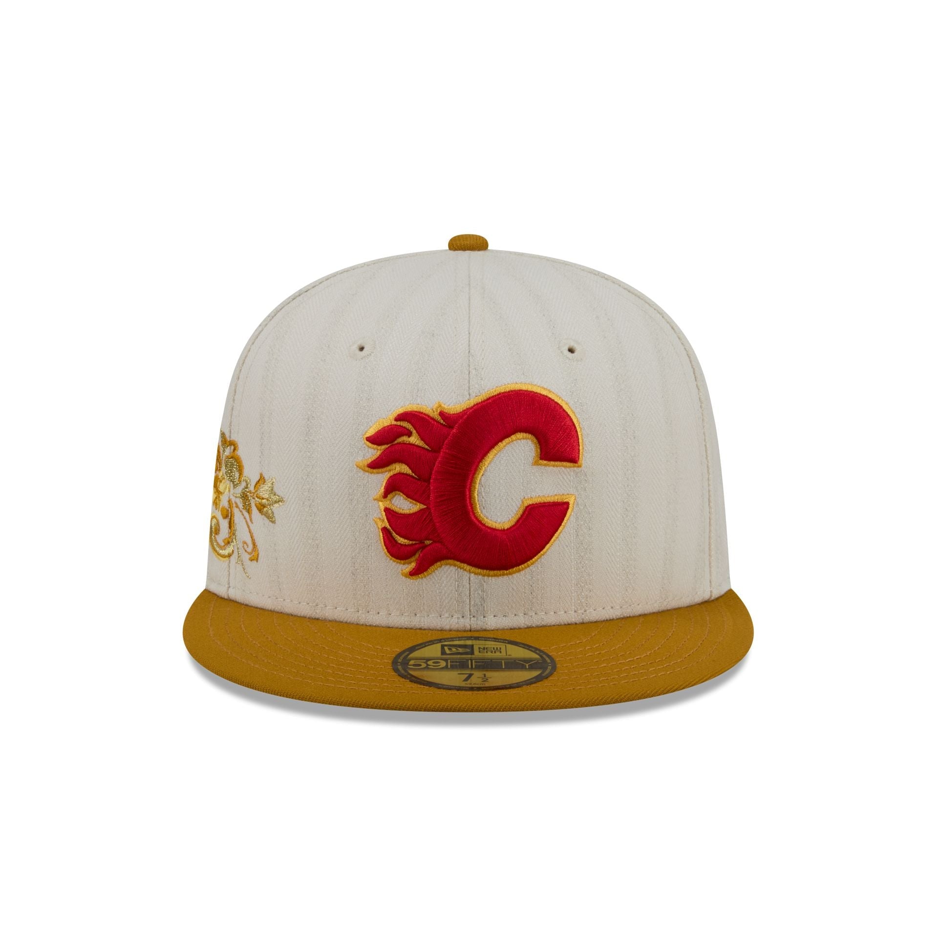 Calgary Flames Chrome Herringbone 59FIFTY Fitted Hat