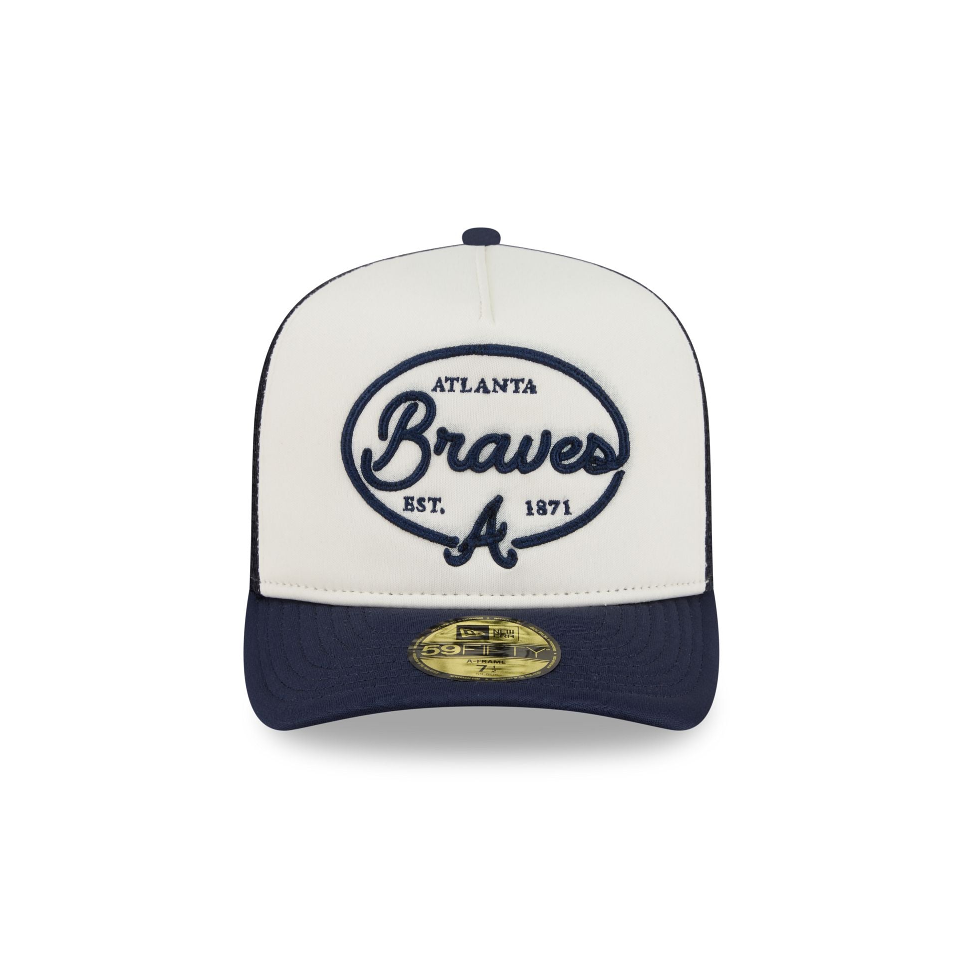 Atlanta Braves Chrome 59FIFTY Fitted Trucker Hat
