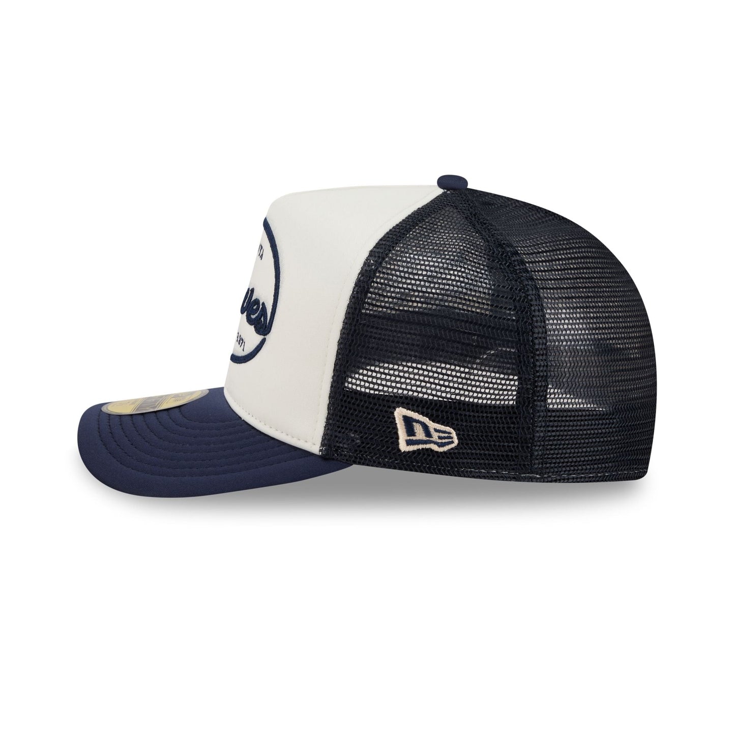 Atlanta Braves Chrome 59FIFTY Fitted Trucker Hat