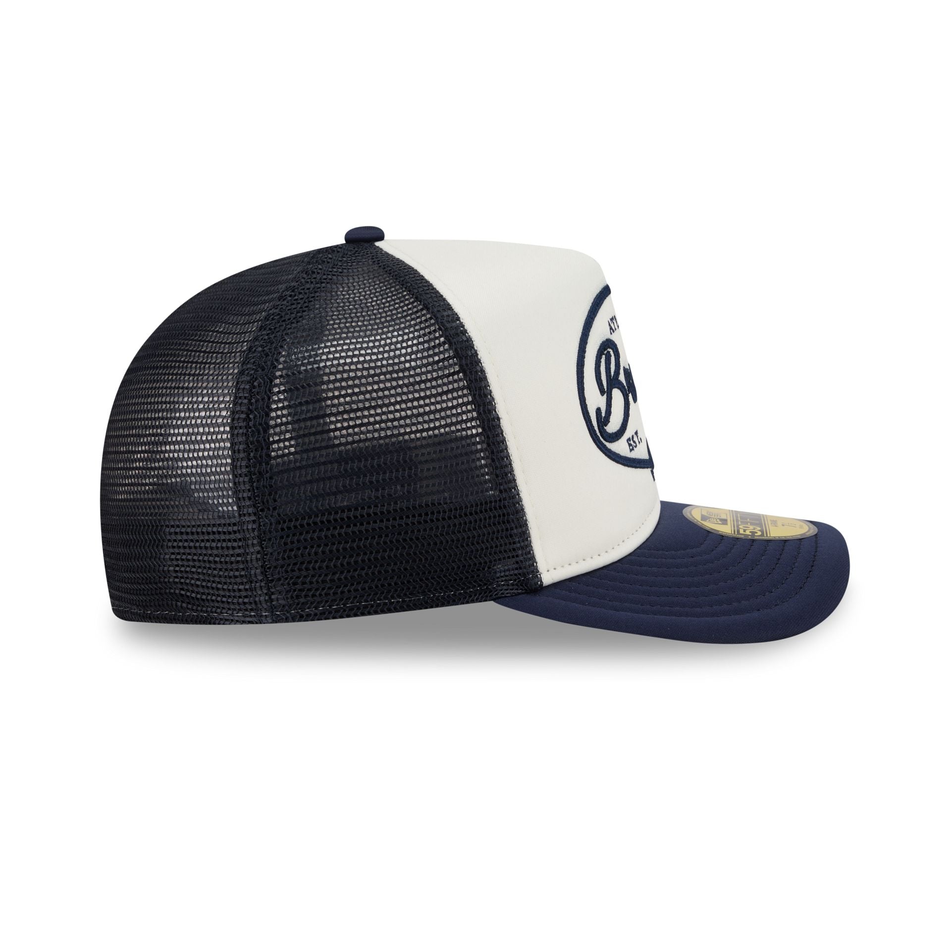 Atlanta Braves Chrome 59FIFTY Fitted Trucker Hat