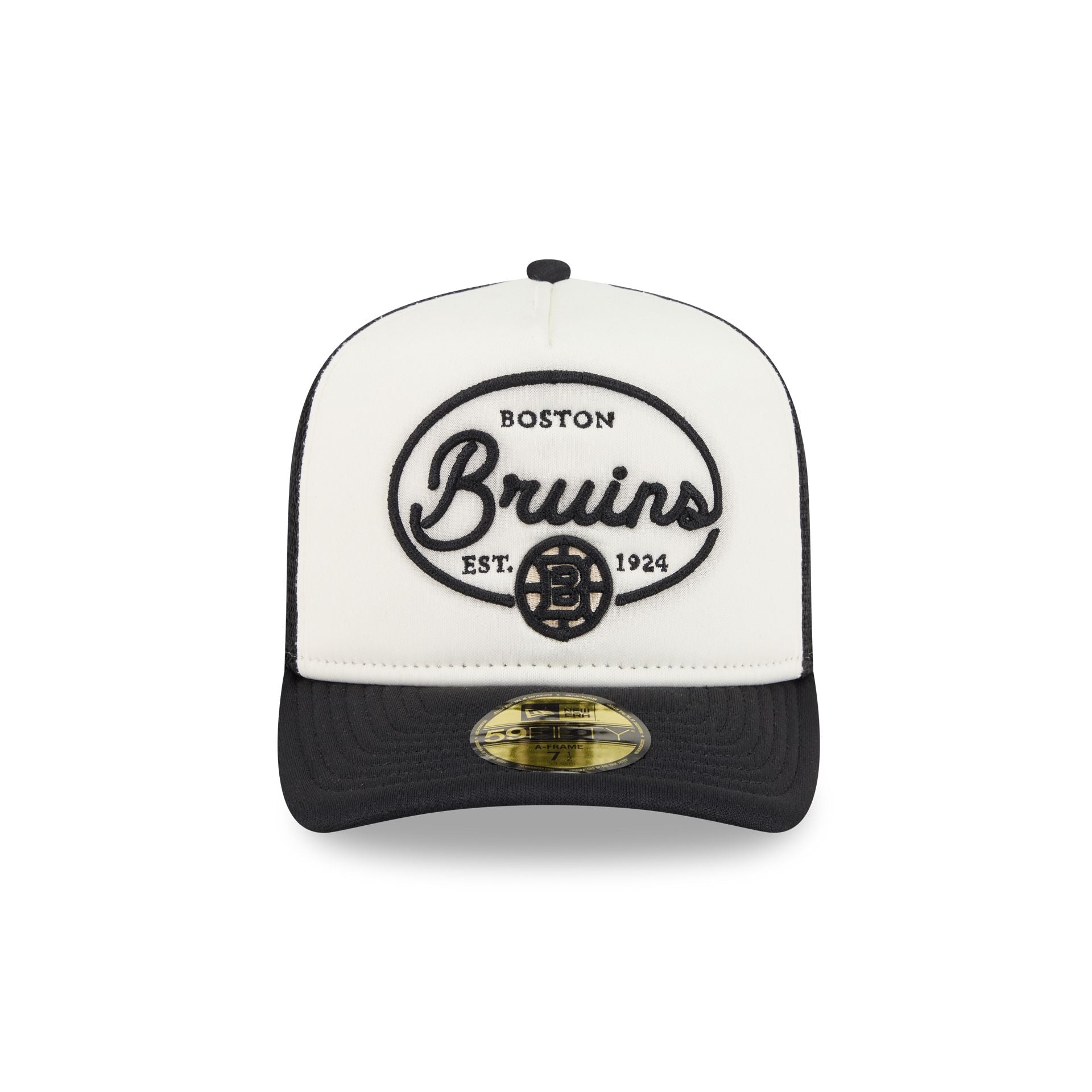 Boston Bruins Chrome 59FIFTY Fitted Trucker Hat