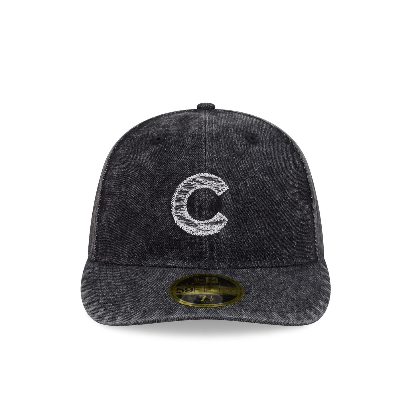 Chicago Cubs Black Denim Low Profile 59FIFTY Fitted Hat