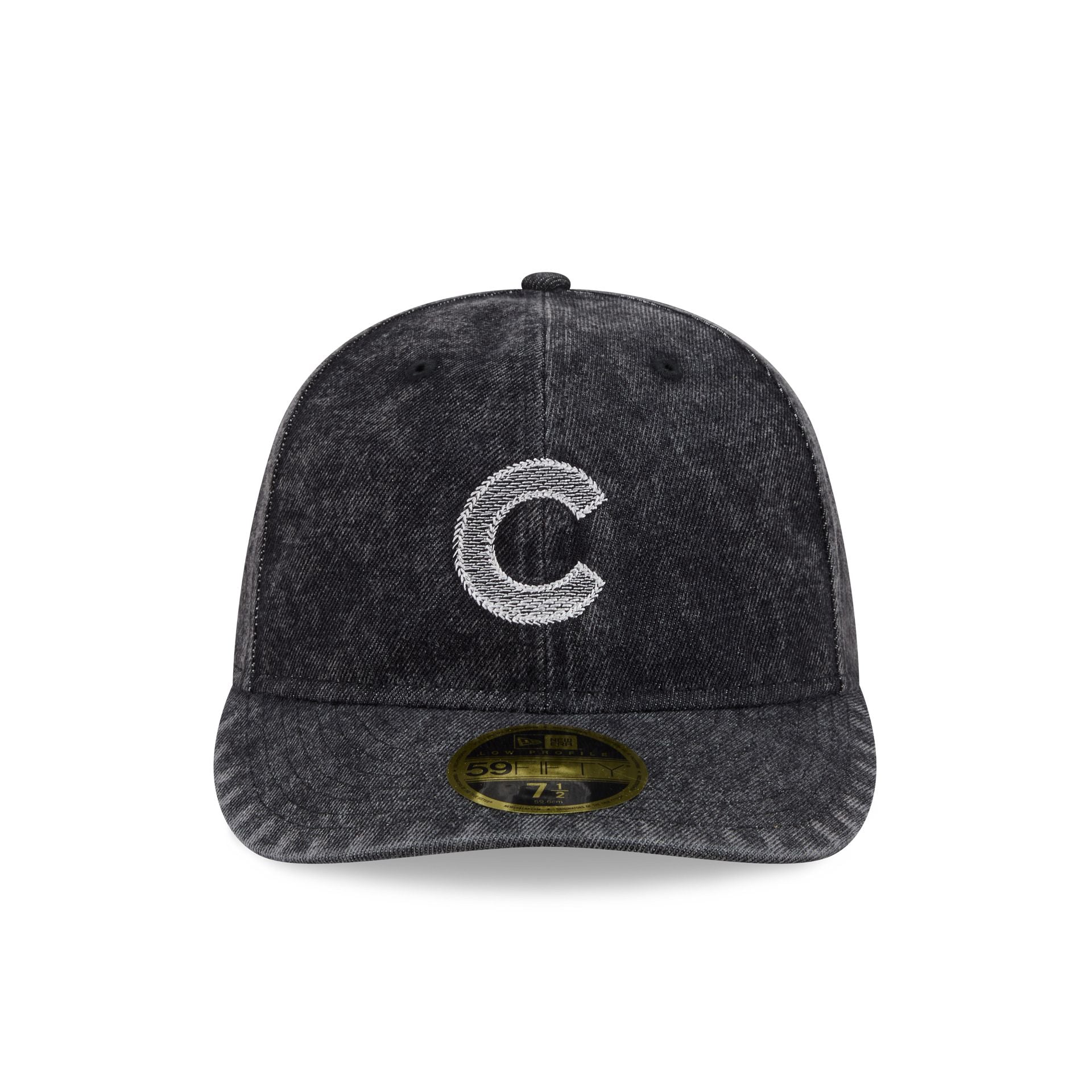 Chicago Cubs Black Denim Low Profile 59FIFTY Fitted Hat