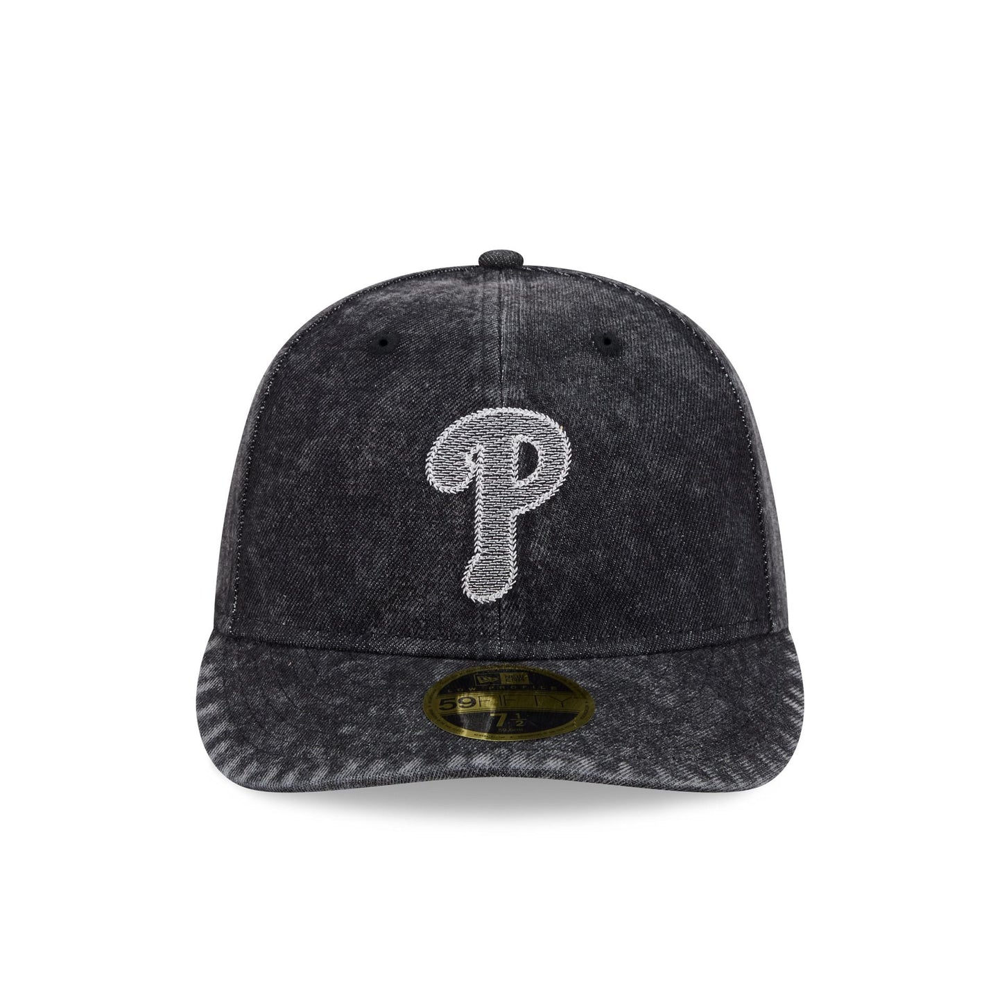 Philadelphia Phillies Black Denim Low Profile 59FIFTY Fitted Hat