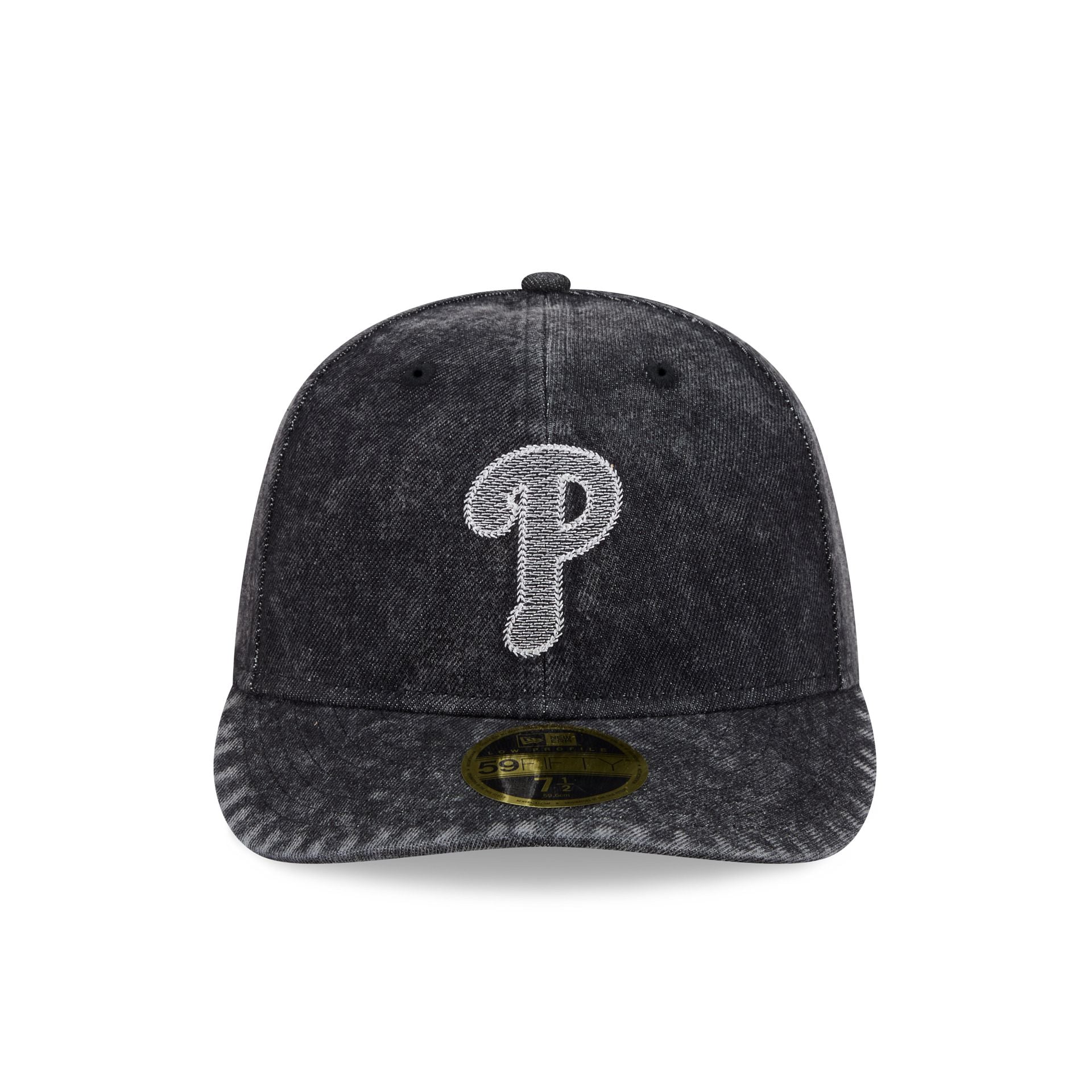Philadelphia Phillies Black Denim Low Profile 59FIFTY Fitted Hat