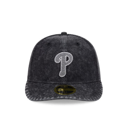 Philadelphia Phillies Black Denim Low Profile 59FIFTY Fitted Hat