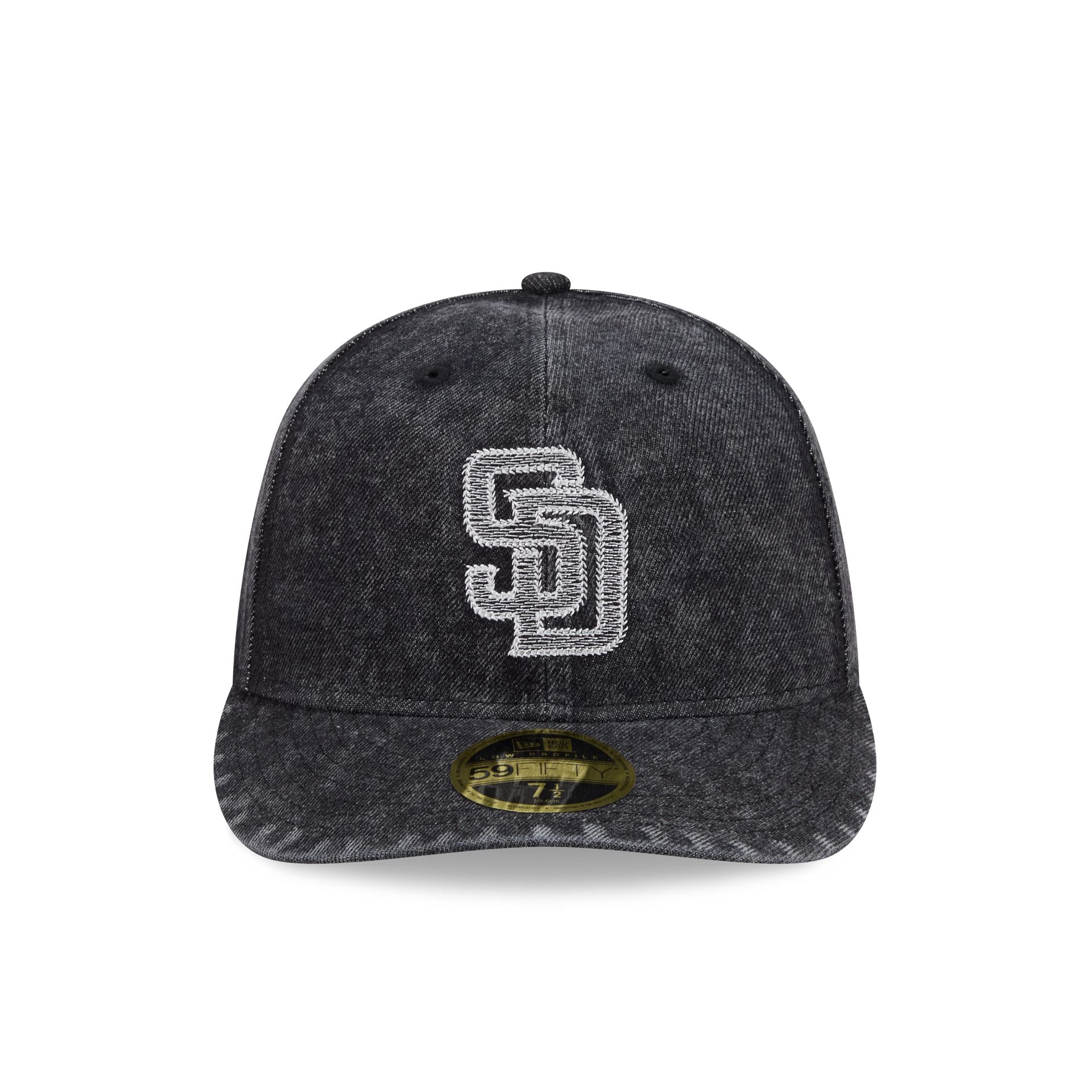 San Diego Padres Black Denim Low Profile 59FIFTY Fitted Hat