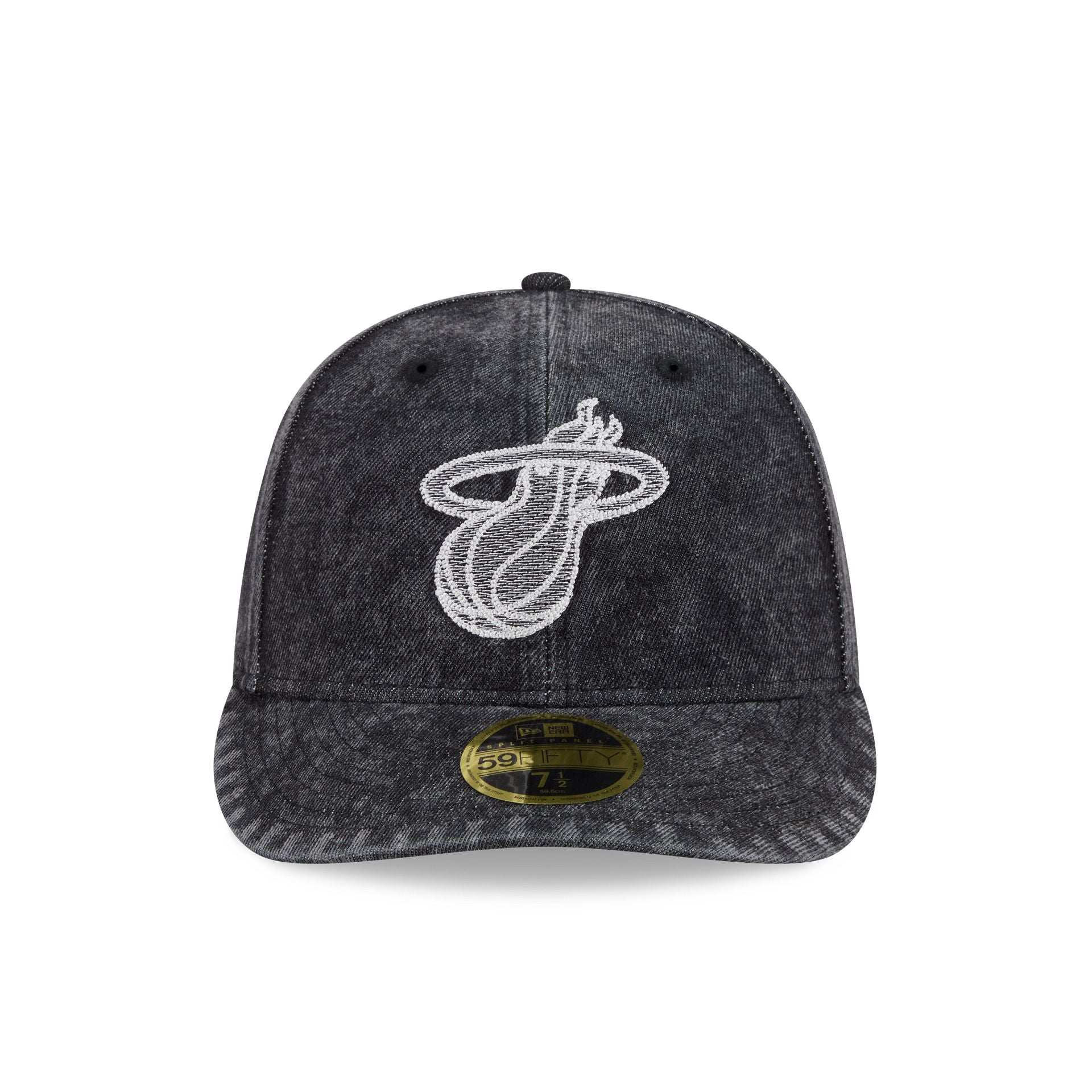 Miami Heat Black Denim Low Profile 59FIFTY Fitted Hat