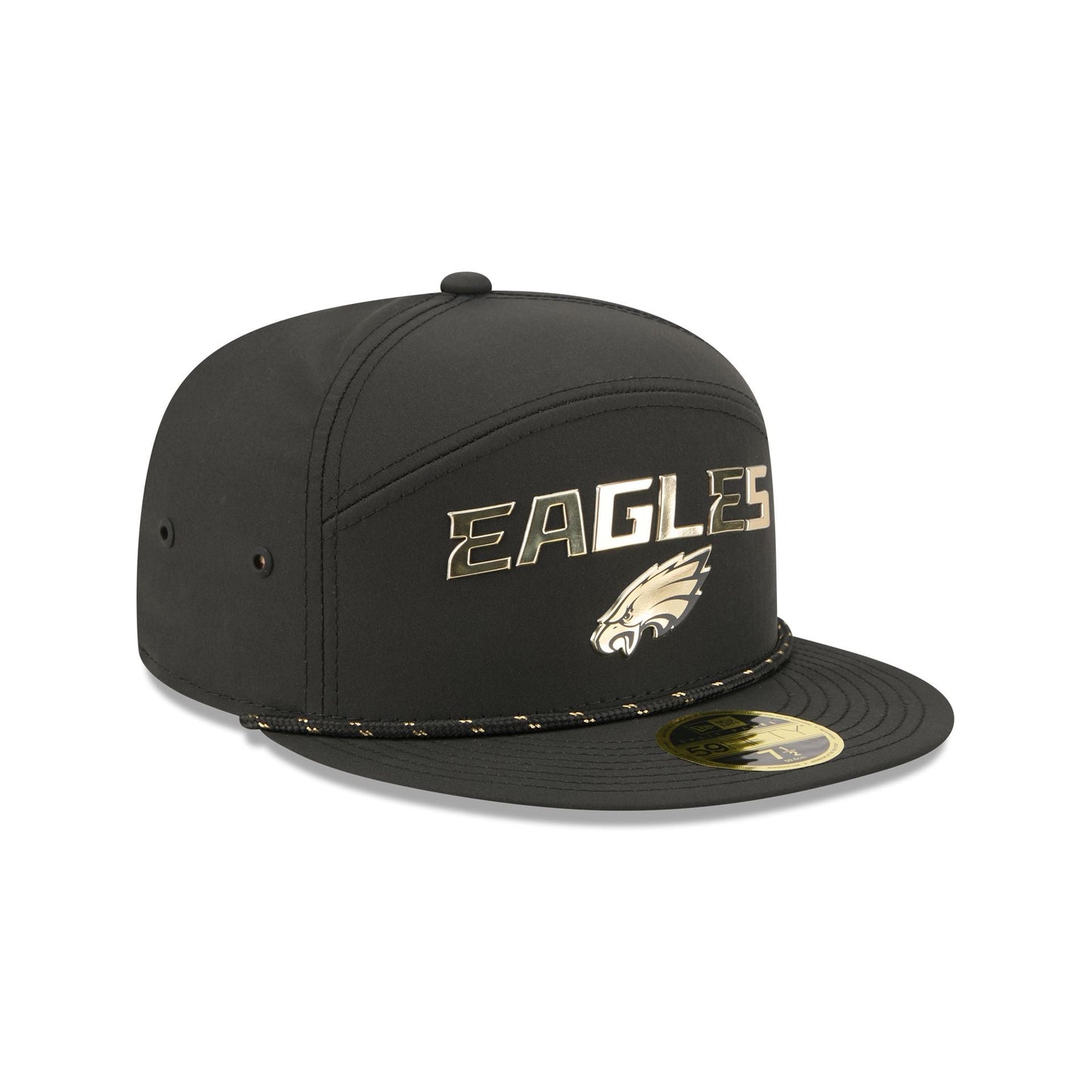 Philadelphia Eagles Gold Logo Rope Split Panel 59FIFTY Fitted Hat