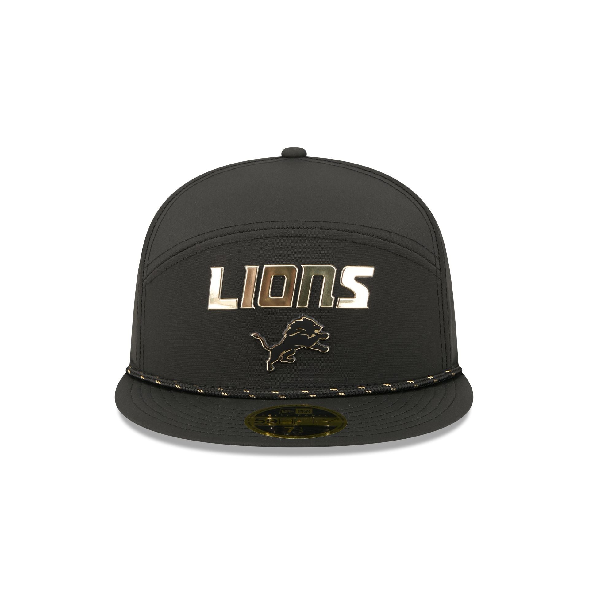 Detroit Lions Gold Logo Rope Split Panel 59FIFTY Fitted Hat